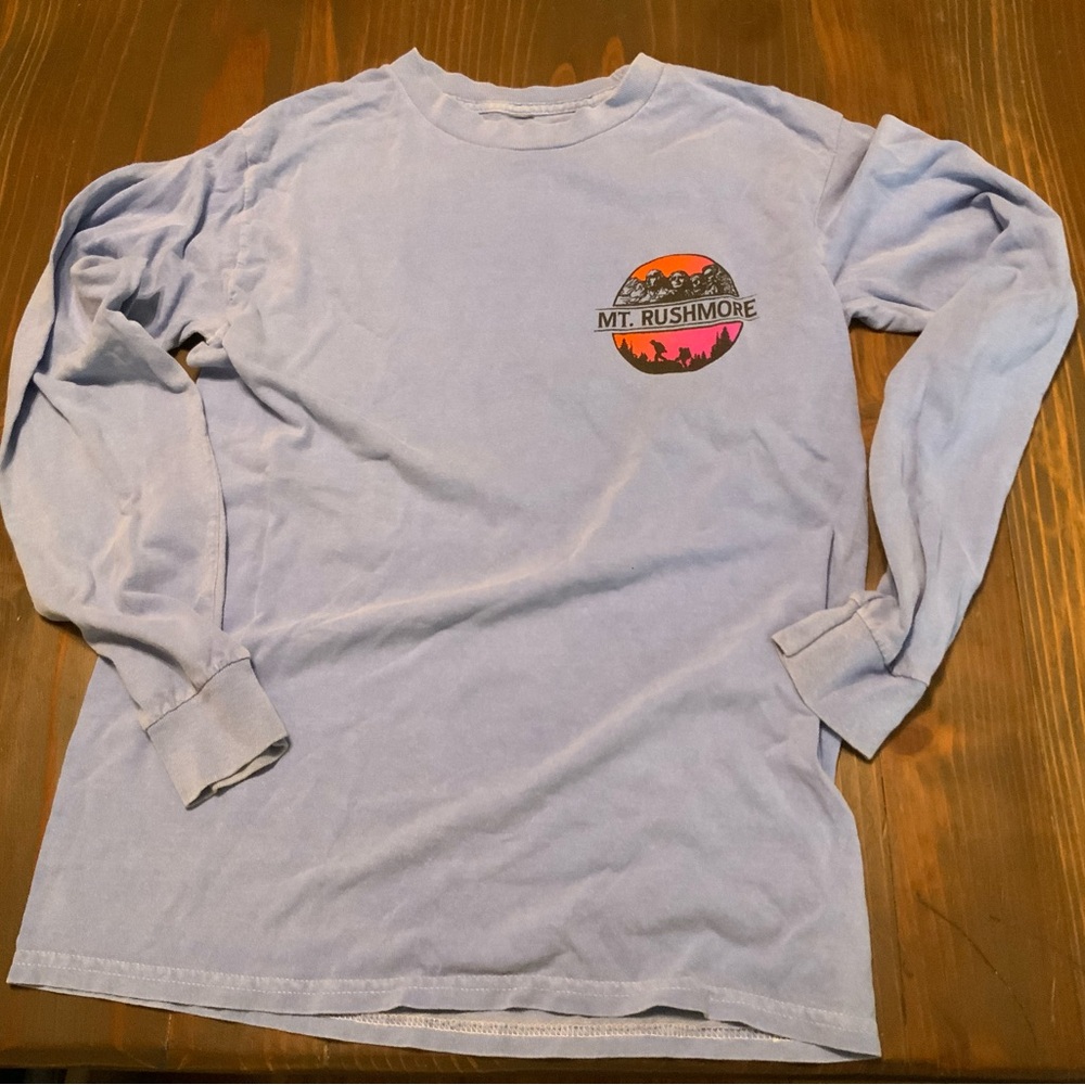 Mt. Rushmore Periwinkle bright Blue Long Sleeve Shirt